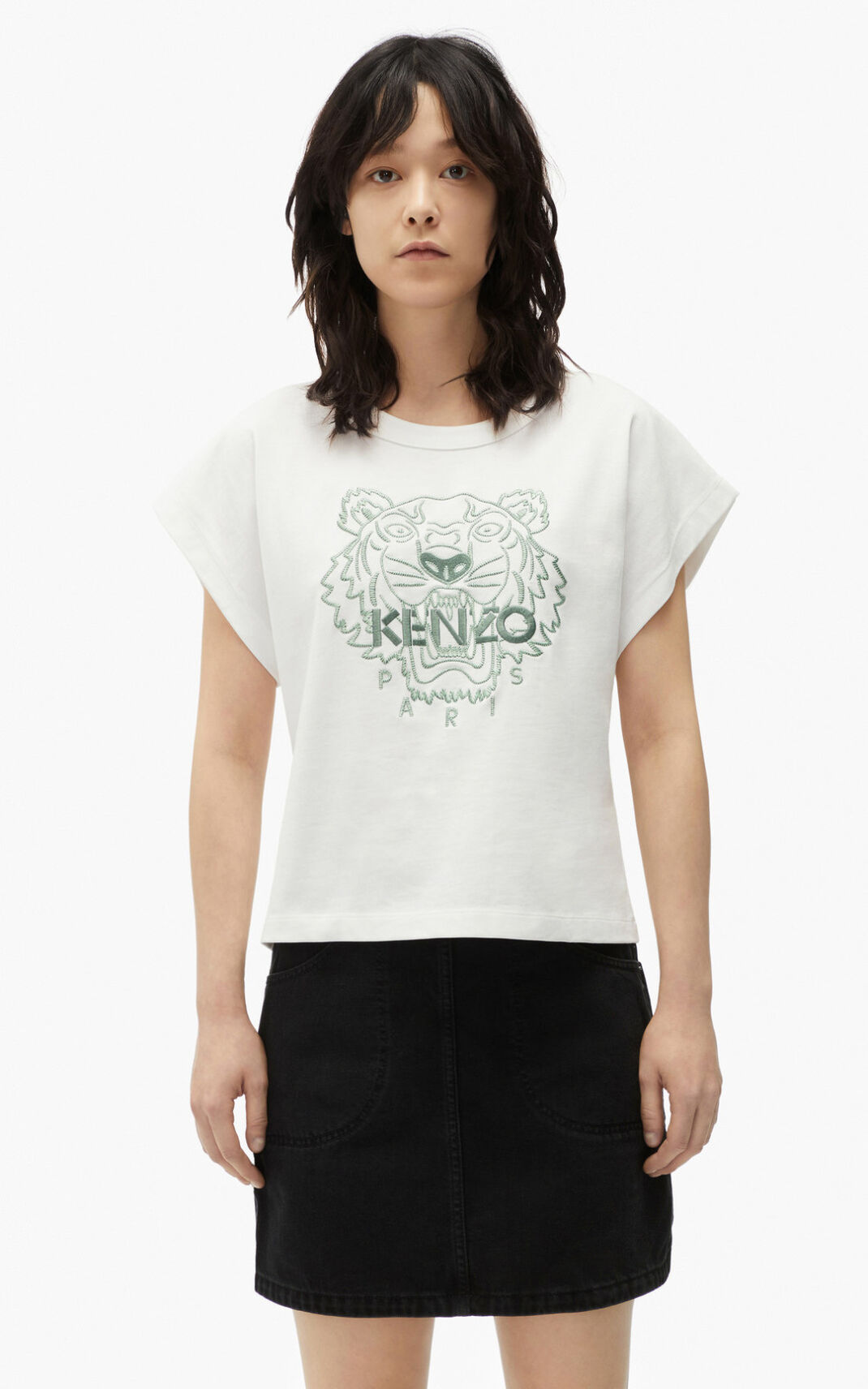 Kenzo Tiger boxy T-shirts Dame - Hvide DK-856433